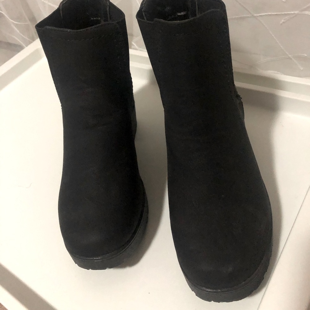 Suede Platform chelsea boots/ booties